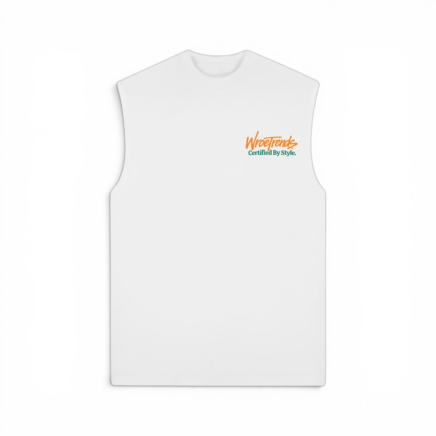 WHITE GRAFFITI TANK - ORANGE/TEAL
