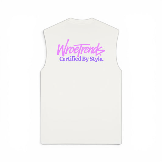 WHITE GRAFFITI TANK - PINK/PURPLE
