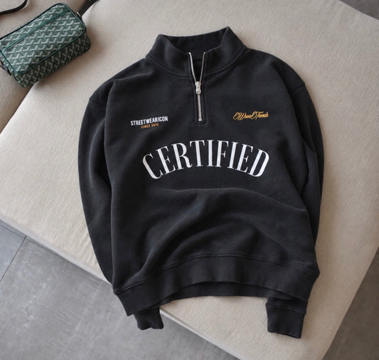 WroeTrends Certified heavyweight quarter-zip sweatshirt, product view