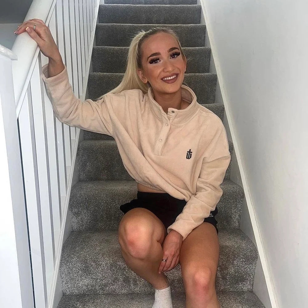 CROPPED FLEECE - NUDE