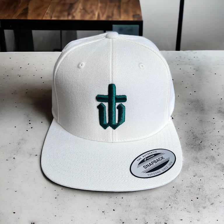 CLASSIC FLAT PEAK - OFF WHITE/TEAL