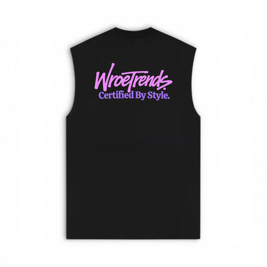 BLACK GRAFFITI TANK - PINK/PURPLE