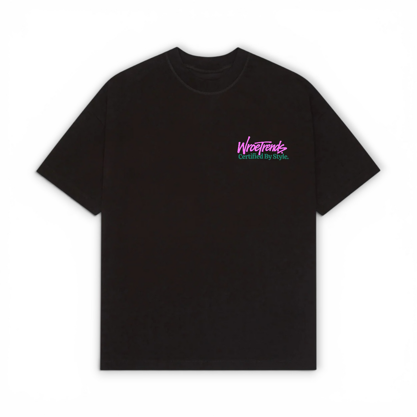 BLACK OVERSIZED GRAFFITI TEE - PINK/TEAL