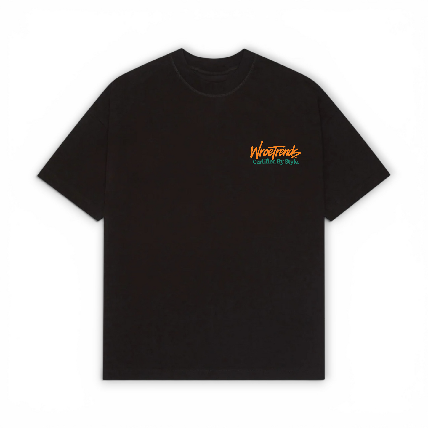 BLACK OVERSIZED GRAFFITI TEE - ORANGE/TEAL