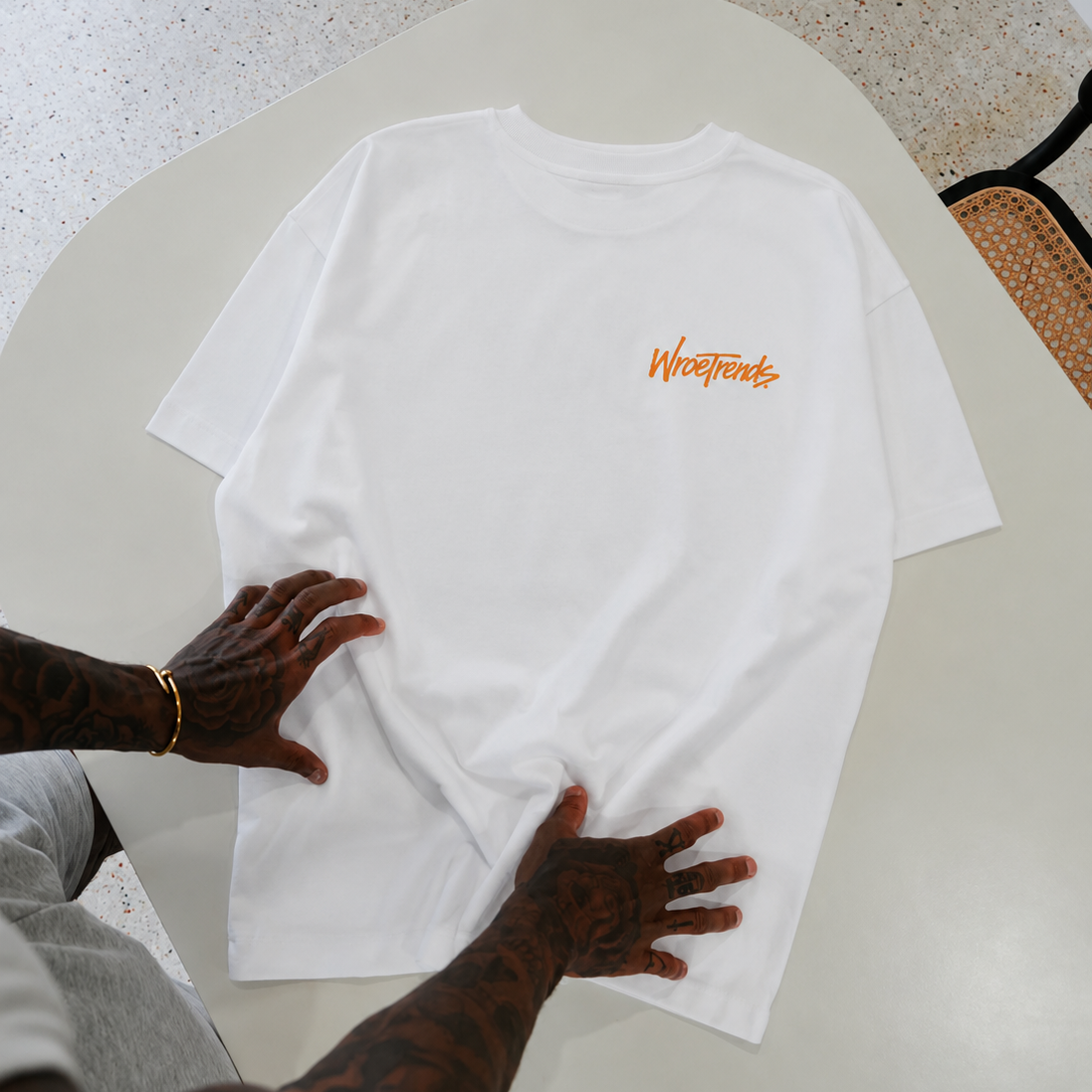 OVERSIZED GRAFFITI TEE - ORANGE